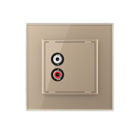 Розетка аудио RCA "2-ой тюльпан" Золотая Livolo