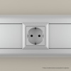 Розетка модульная, 2P+E, с з/ш, "Avanti", "Закаленная сталь", 2 модуля DKC