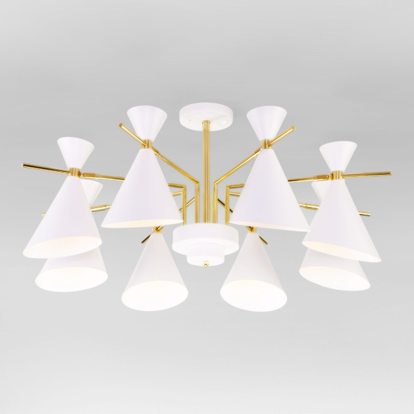 Потолочная люстра в стиле лофт 8*E14 60Вт белый, золотой IP20 Apart (70114/8 белый) Eurosvet