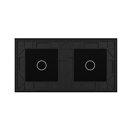Панель для двух одноклавишных выключателей черная Livolo
