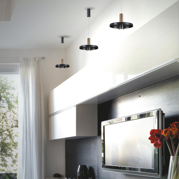 Св-к св/д накл.,провод 2м IP20 LED 4000K 15W 220V бронза светлая/черный ALBA C NOVOTECH