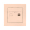Валенсия Розетка телефонная RG-11 1-местная кремовая EKF