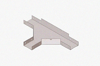 Лоток тройниковый глухой ОТГ 400х100 УХЛ1, оцинкованный лист S0,8