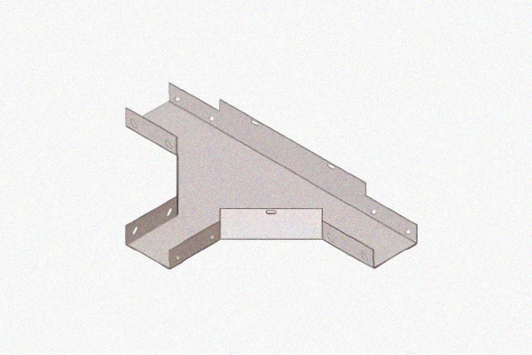 Лоток тройниковый глухой ОТГ 400х100 УХЛ1, оцинкованный лист S0,8