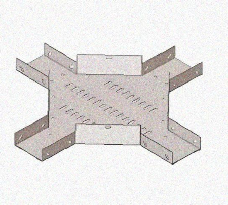 Лоток крестообразный перфорированный КМ 100х80 УТ1,5, оцинкованный лист S1,5