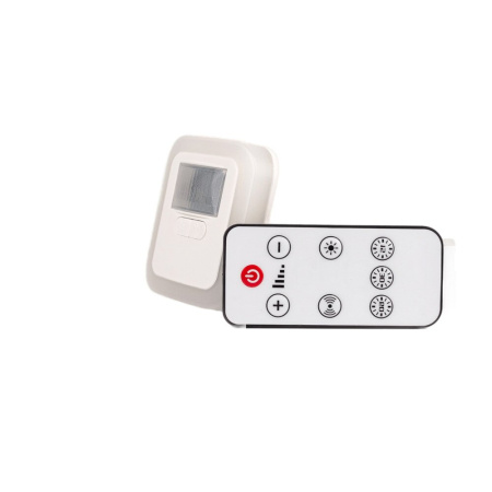 Ночник светодиодный с датчиком движения и пультом ДУ квадратный RocketSocket, 10 режимов яркости, теплый белый свет, 2.4Вт, таймер 15-30-60 мин, Белый