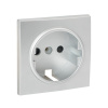 Валенсия Лицевая панель розетки 1-местной с/з 16А сталь с защ, штор, EKF
