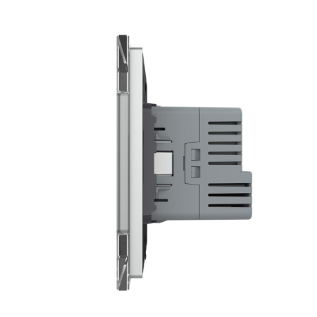 Розетка электрическая + USB type-C с блоком питания 18W Livolo 1 пост Серая VL-C7CTF16A.UC18W-2IP