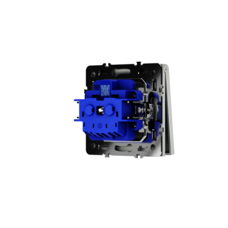 Розетка встраиваемая Voltum S70 с заземлением, защитными шторками и крышкой 16А, (сталь)