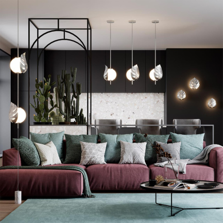 Бра G9 2*5W JUNGLE серебристый/белый/стекло B ODEON LIGHT