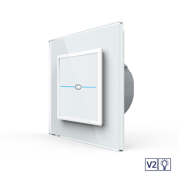 Сенсорный диммер Quadro версия 2, 1 клавиша 1 пост Белый Livolo
