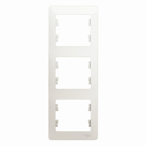 GLOSSA  Рамка вертикальная 3 пост . перламутр IP20 Schneider Electric