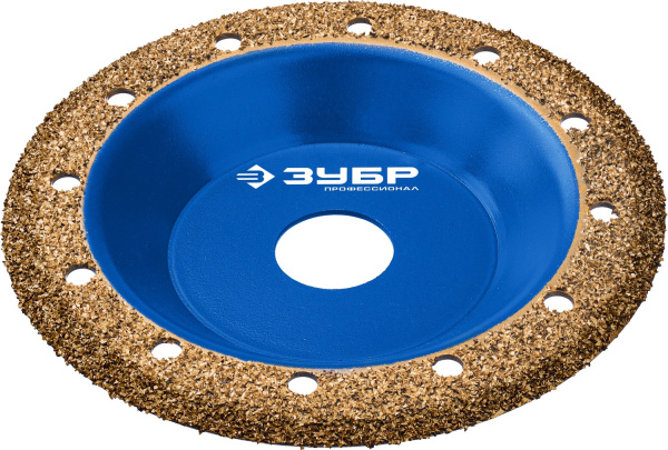 №1 Наклонная обдирочно-шлифовальная чашка, мелкое зерно ВК8, 125 мм ЗУБР