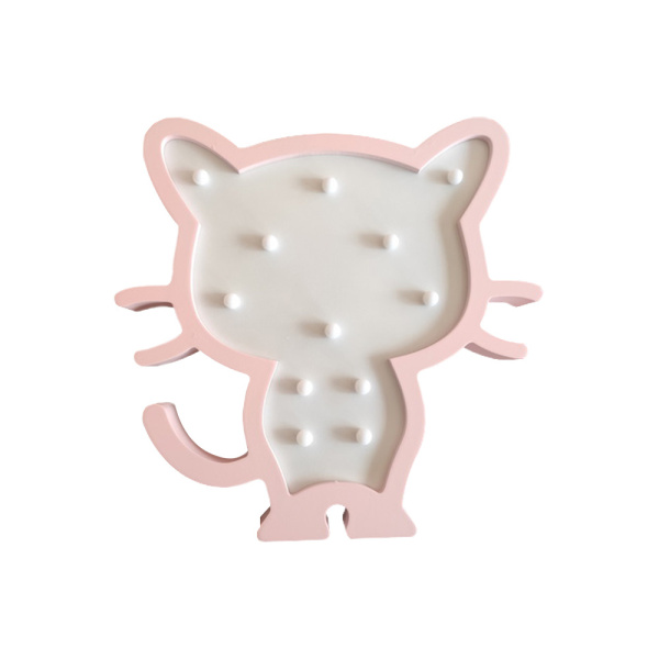 12-173 Светодиодный ночник "Котенок", теплый белый, 2хААА, МДФ, 242х30х248мм APEYRON