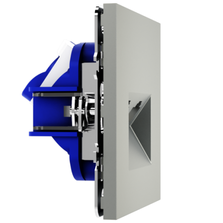 Розетка компьютерная встраиваемая Voltum S70 двойная RJ45+RJ45 КАТ.6, (сталь)