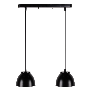 16-63 (1113/2) Светильник декоративный, подвесной, 230В/50Гц, 2хЕ27, мах 40Вт, 415х700х13мм, IP20, металл, чёрный, крепление на планку, лам... APEYRON