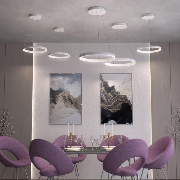 Св-к подвесной димм.,в комплекте пульт ДУ (2.4G) IP20 LED 3000К~6000К 50W 220V белый ITER NOVOTECH