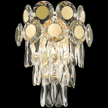 Бра Белое золото/Прозрачный E14 2*40Вт WE134.02.301 WERTMARK