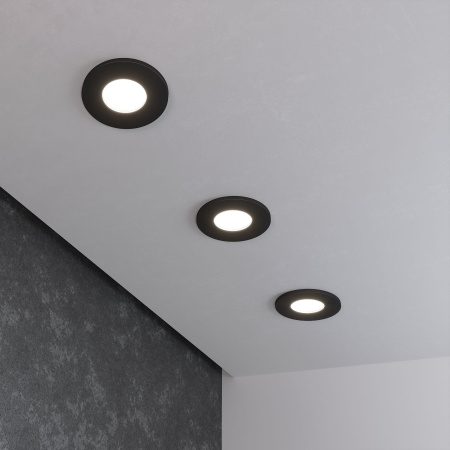 Влагозащищенный точечный светильник GU10 черный матовый IP44 (a053360) Elektrostandard