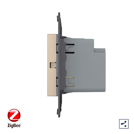 Одноклавишный проходной сенсорный выключатель ZigBee Module, цвет золотой (механизм) Livolo