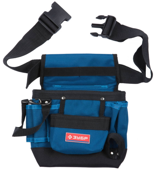 Сумка - пояс "ЭКСПЕРТ" одинарная, держатель для молотка, 9 карманов ЗУБР