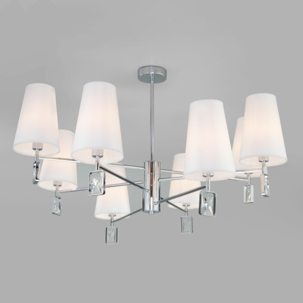 Классическая люстра с абажурами 8*E14 40Вт хром IP20 Milazzo (60137/8 хром) Eurosvet