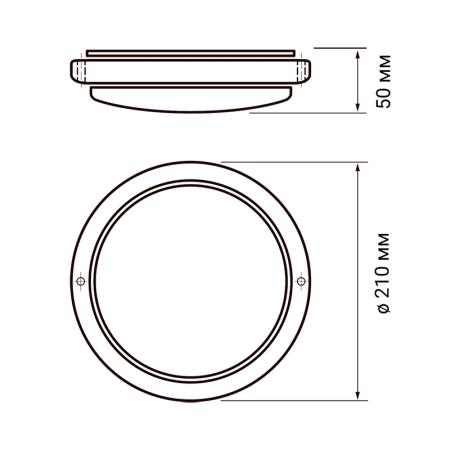 Светильник светодиодный ДПО PBH - PC2-RA 18Вт 1350лм 4000К бел. AC 230В/50Гц