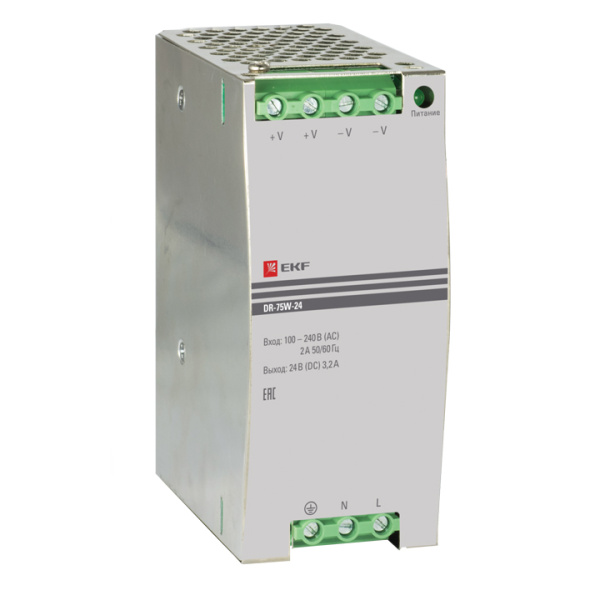 Блок питания 24В DR-75W-24 PROxima EKF