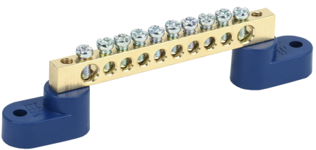 Шина N "ноль" на двух угловых изоляторах ШНИ-6х9-10-У2-С IEK