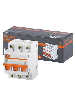Выключатель автоматический ВА МОД ВА47-63 3П 63А 4,5кА В TDM