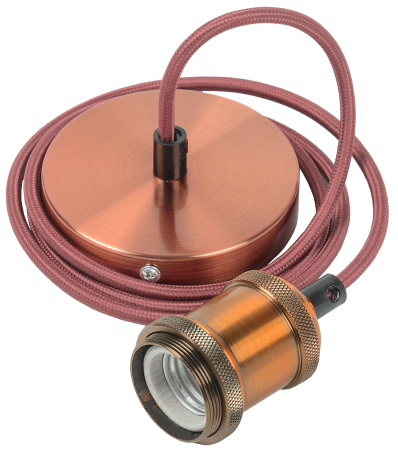 Патрон подвесной Пал27-04-К58 E27 со шнуром 1,5м RETRO бронза IEK