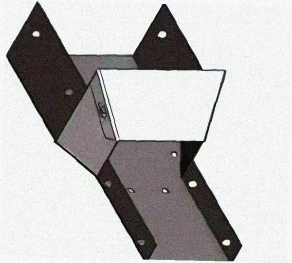 Лоток переходной замковый ЛПЗ 200х65-100х65 УХЛ1, оцинкованный лист, S1,5