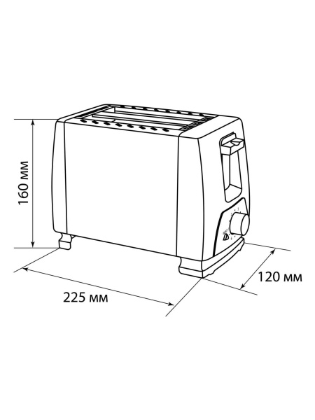Тостер "Утро", 700 Вт, 2 тоста, нерж. сталь, белый, TDM
