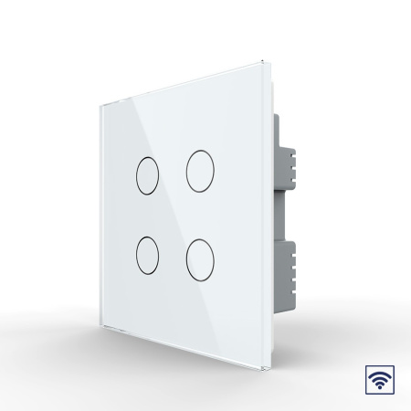 Сенсорный радиоуправляемый выключатель 4 клавиши 1 пост Белый UK стандарт Livolo