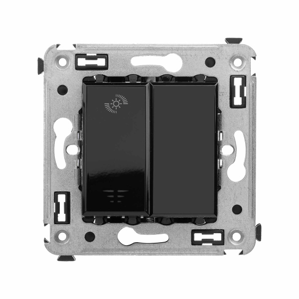 Диммер кнопочный в стену для LED ламп, "Avanti", "Черный квадрат" DKC