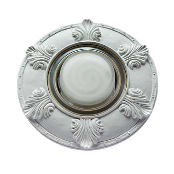 Накладка широкая гипсовая "листья" для встр.свет-ка GX53 H4 белая 19х195мм Ecola