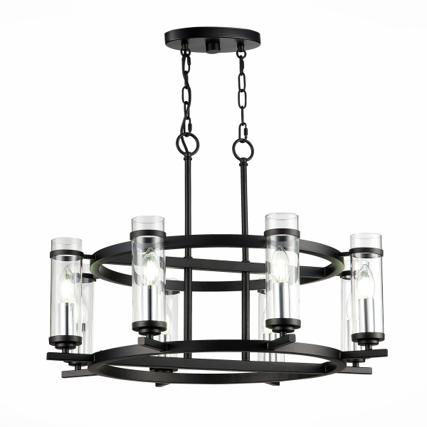 Люстра подвесная Черный, Никель/Прозрачный E14 8*60Вт SL334.403.08 ST LUCE