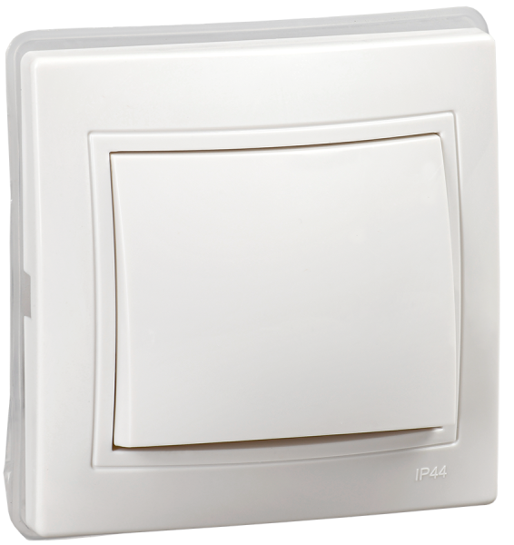 KVARTA Выключатель 1-клавишный ВС10-1-0-КБ-44 10А IP44 белый IEK