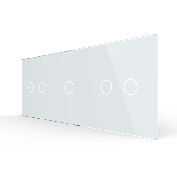 Панель тройная: 2 выключателя + 1 выключатель + 2 выключателя Белая Livolo