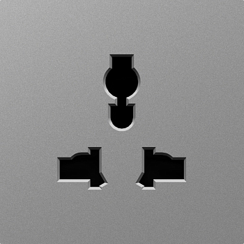 Donel A07 сталь накладка для розетки мультистандарт, со шторками 16A 250 В~,серия DB