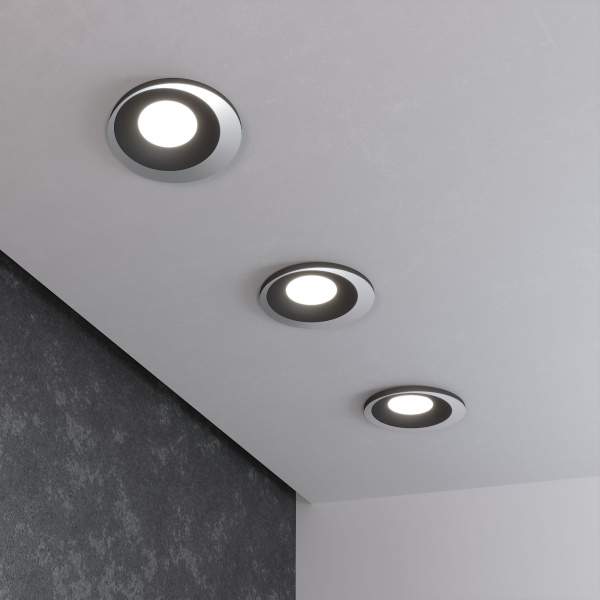 Встраиваемый точечный светильник GU10 серебряный, черный IP20 (a053358) Elektrostandard