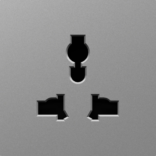 Donel A07 сталь накладка для розетки мультистандарт, со шторками 16A 250 В~,серия DB