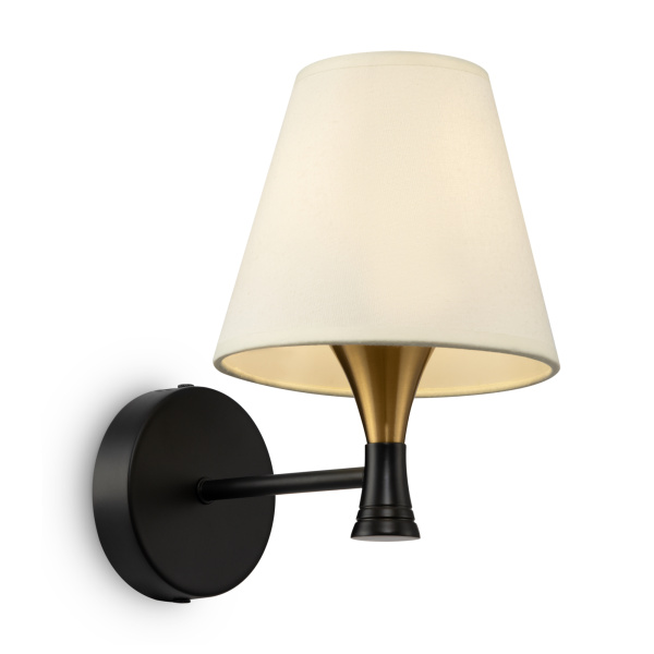 Настенный светильник (бра) 1*E14 40Вт Черный и Латунь IP20 Perfetto FR5098WL-01BBS Freya
