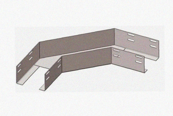 Лоток угловой глухой КГГ 100х65-135 У3 поворот на 135, окрашенный, S1,5