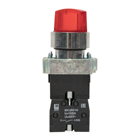 Переключатель BD21 2P c красной подстветкой 24В NO PROxima EKF