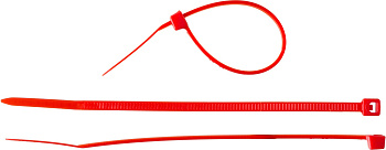 Кабельные стяжки красные КС-К1, 2.5 x 100 мм, 100 шт, нейлоновые, Профессионал ЗУБР