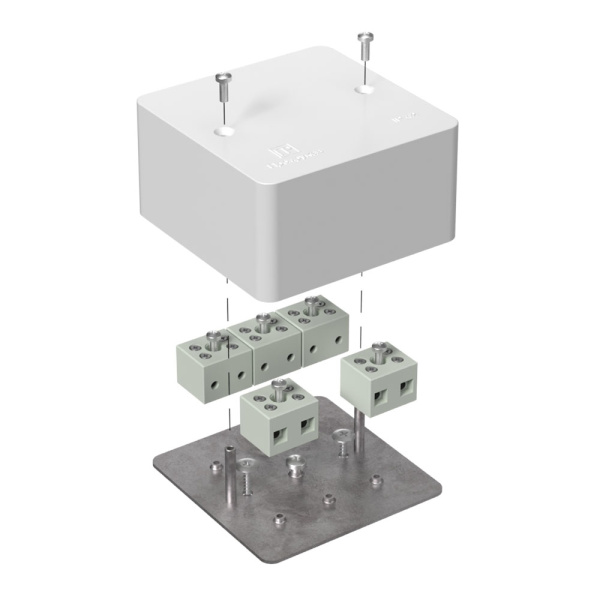 Коробка огнестойкая для кабель-канала 40-0460-FR6.0-10 Е15-Е60 (латунь) 85х85х45 Промрукав (87 шт/уп)