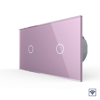 Сенсорный радиоуправляемый выключатель 2 клавиши (1-1), 2 поста Розовый Livolo