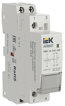 Контактор модульный KMR 16А 24В AC/DC 1НО 1НЗ ARMAT IEK