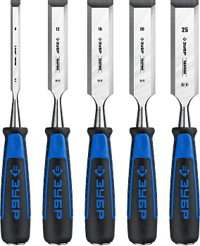 Ударник набор стамесок-долот с двухкомпонентной рукотяткой, 5 шт ЗУБР